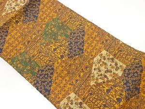 切り嵌め風花唐草に花菱模様織出し名古屋帯